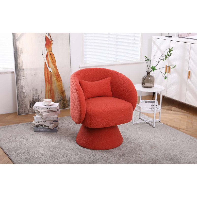 Fauteuil d'appoint pivotant, fauteuil demi-tonneau rond