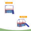 Metal Junior House Twin Loft Bed With Slide And Curtain Set, Super Hero-1239676742