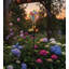 Piquet de jardin 62 "à tourbillon en métal et verre avec accents en acrylique - orange-92617232