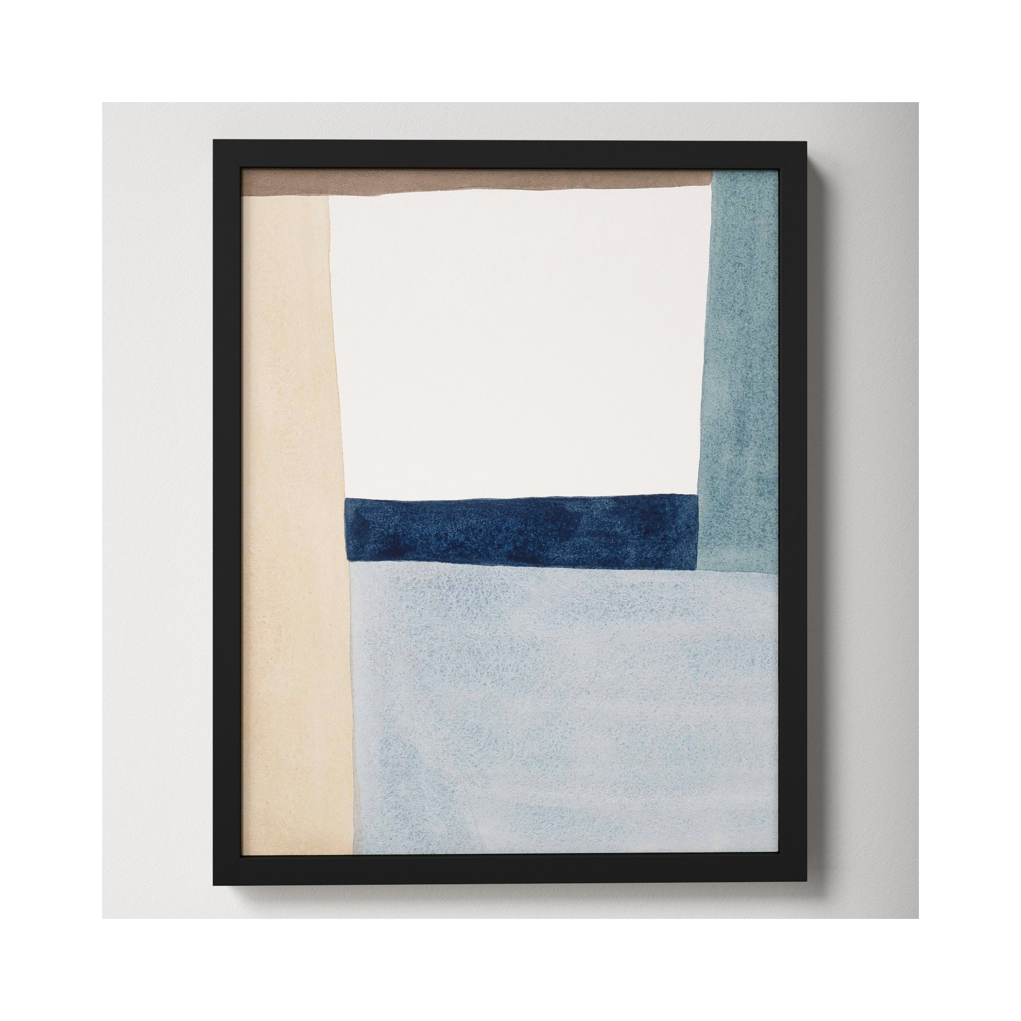 Composition In Blue 2 by Julia Balfour, Black Framed Paper, 20" H x 16" W x 1.25" D