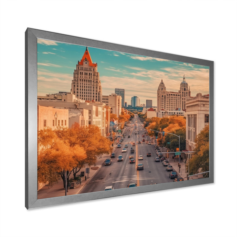 Austin Austin, paysage urbain dynamique I, Cadre photo argenté, H 24 po x l 32 po x P 1 po