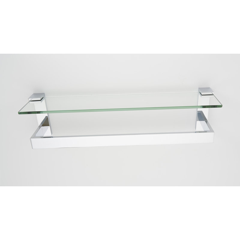 Linear 18'' Glass Shelf with Polished Chrome Towel Bar