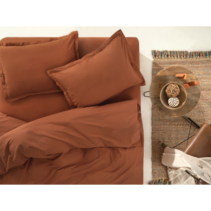 Penny Cotton Duvet Cover, King Duvet Cover, Red
