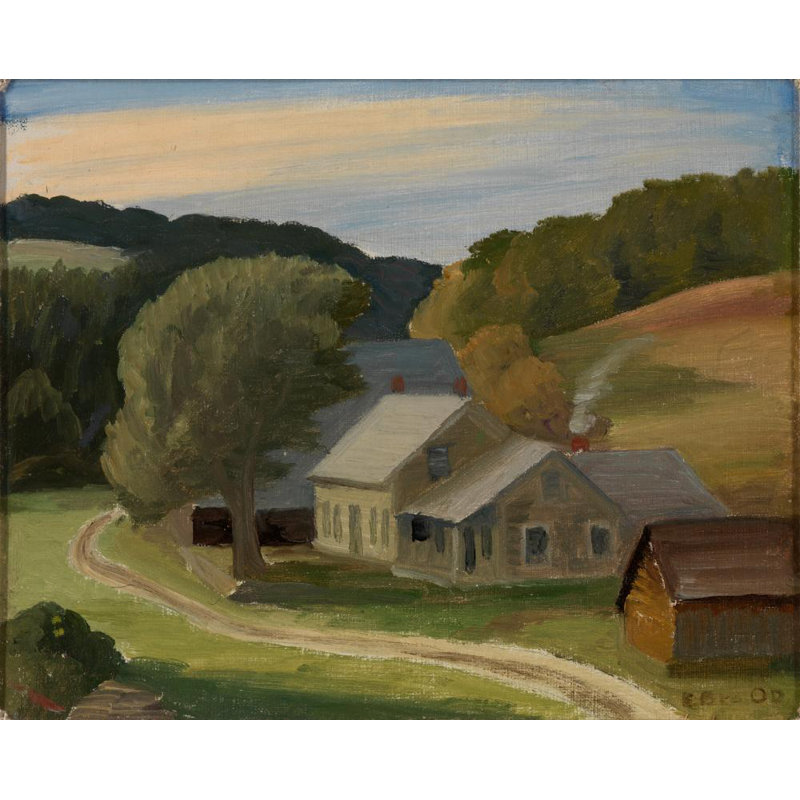 «Landscape» par Edward Bruce - Art mural sur toile tendue avec châssis, H 17 po x l 24 po