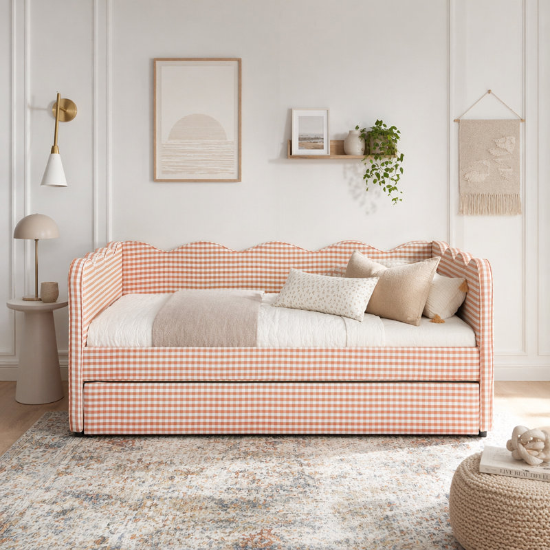 Lit de jour double, Lit gigogne simple, Rose 1