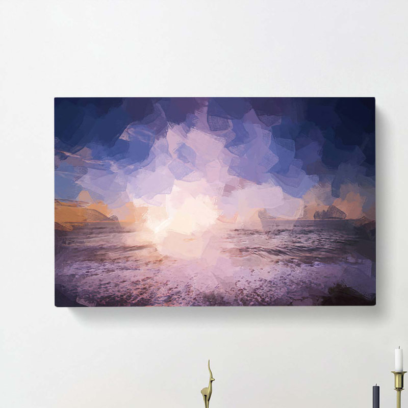 Beach in San Diego California in Abstract - Wrapped Canvas, 60cm H x 91cm W x 3cm D