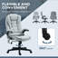 Fauteuil de bureau à 6 points de massage vibrant avec chaleur, fauteuil de bureau à dossier haut en lin avec dossier inclinable, accoudoirs rembourrés et télécommande-1240775902