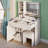 Fashion Vanity Desk with Lighted Mirror, 3-Color Dimmable LEDs & 2 Big Drawers