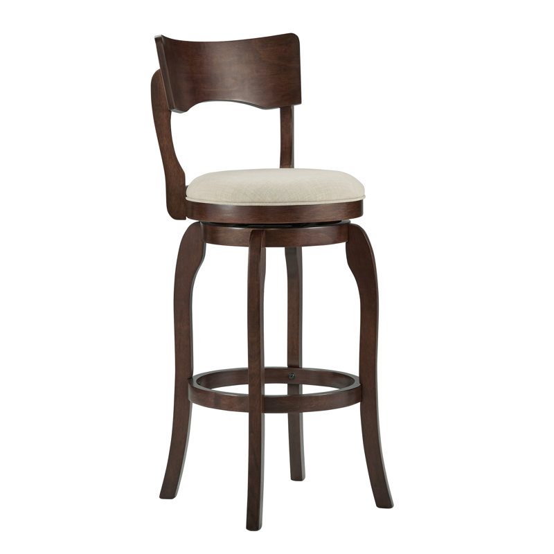 Tabouret de bar et de comptoir pivotant Villers, Tabouret de bar (siège d'une hauteur de 29 po), Lin beige