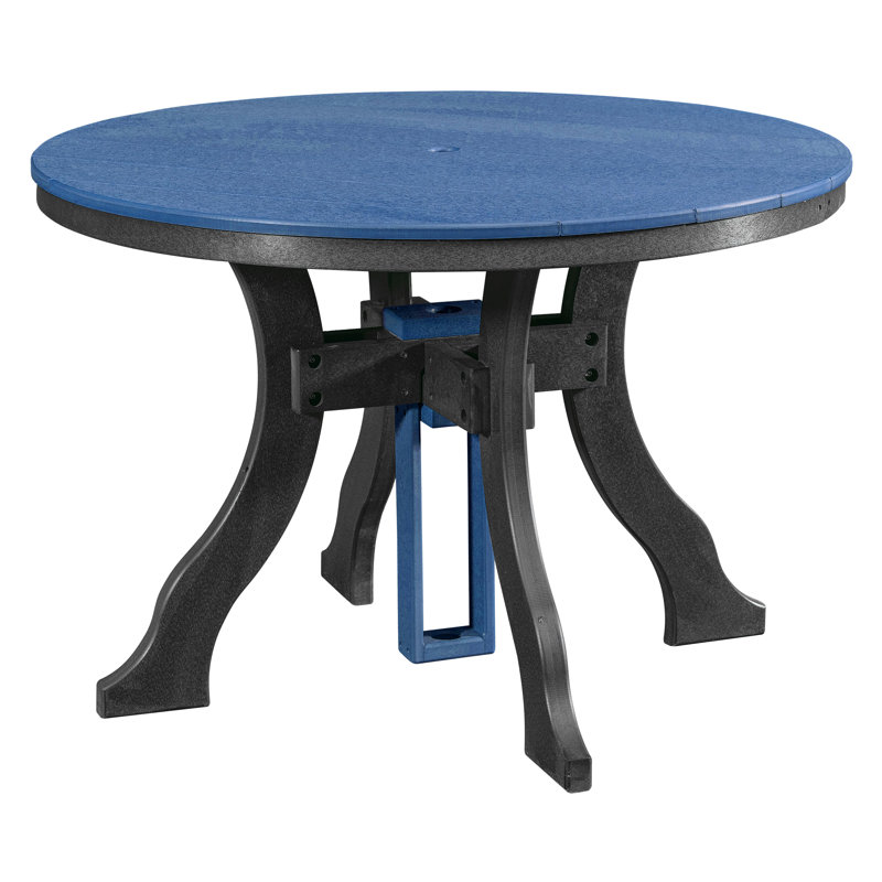 Table ronde en cèdre Rosecliff Heights, Bleu foncé, Noir