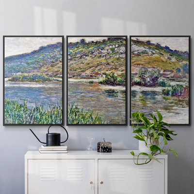Landscape at Port - 3 pièces, reproduction sur toile