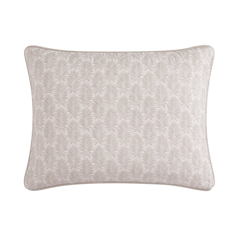 Fronds Quilt, King Quilt + 2 King Shams, Beige