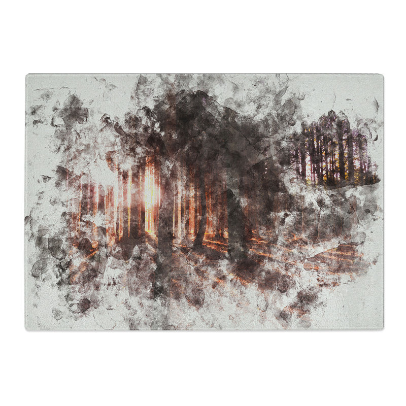 Forest View Vol.2 Watercolour Chopping Board, 0.4cm H x 20cm W x 28.5cm L
