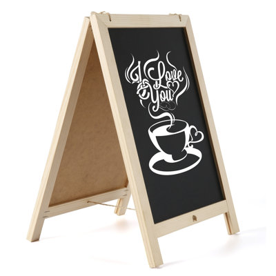 Mini tableau noir autoportant en bois de sapin Nature Line 14,56 po x 9,6 po