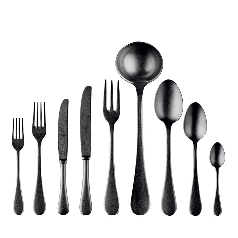 Vintage Flatware Set - 75 Pieces - Black Gold, Black Gold