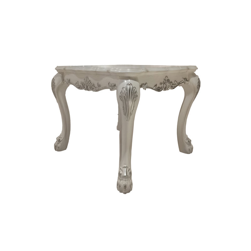 Dresden Bone White Finish End Table