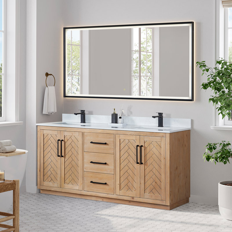 Meuble-lavabo double 72 po avec miroir Anais