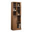 Armoire de rangement polyvalente à finition brune, six tablettes, tablettes réglables pour organiser des articles de maison avec disposition, processus d'assemblage rapide