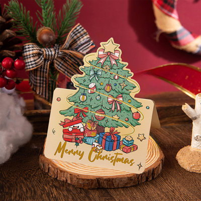Christmas Decorations Christmas Christmas Tree Stamping Greeting Cards Flower Shop Baking Gift Giving Small Cards Message Cards