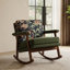 Chaise berçante de style Mid-Century en velours avec dossier pour petits espaces, vert
