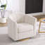 Chaise moderne pivotante en chenille beige 31,1 po avec rangement
