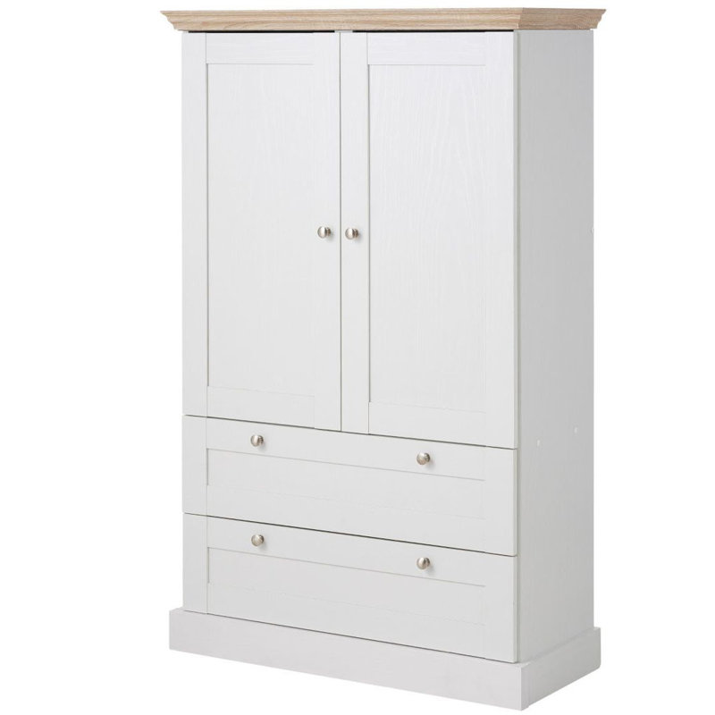 Rawls Manufactured Wood Wardrobe, White / Oak