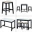 Ensemble de table de bar 3 pièces moderne en faux marbre avec tiroirs de rangement et tabourets rembourrés, idéal pour les coins repas ou les petites cuisines-1307077417