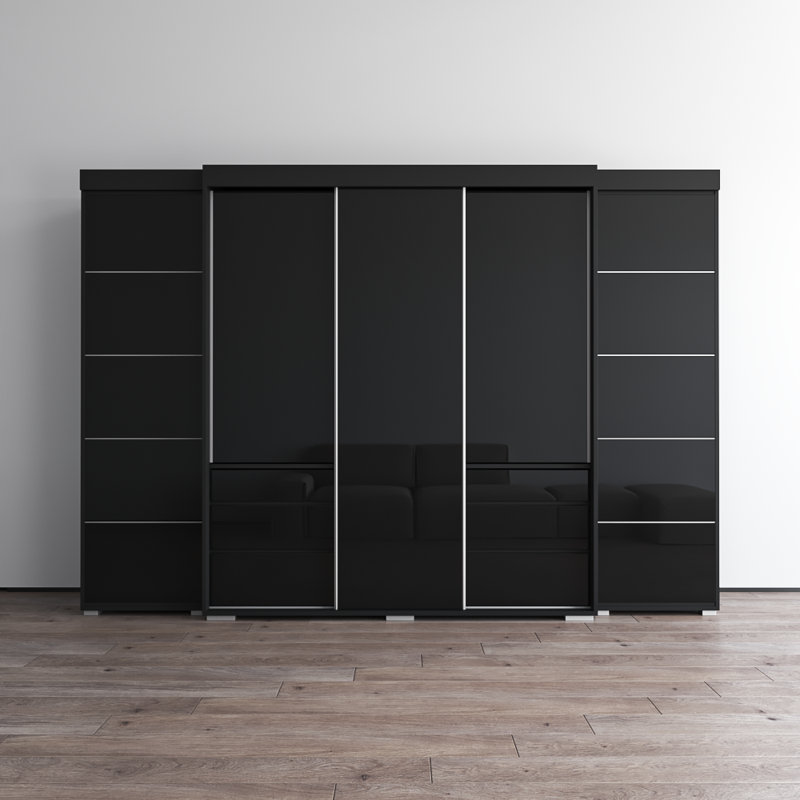 Garde-robe 117,4 po Monaco-3DX Monaco Monaco, Noir