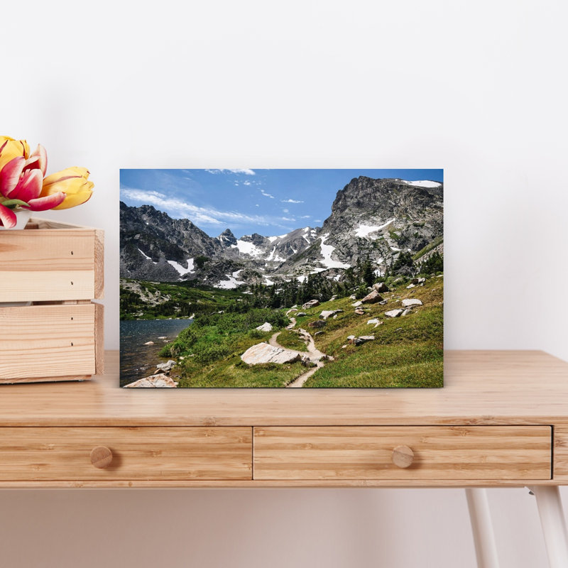 Contemporary Art Peaceful Serene Abstract Pine Tree Forest Landscape Wall Art 1 Piece Wrapped Canvas Wall Art
