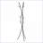 Coat Racks Free Standing 8 Hook Hall Tree, 74"H Black Metal Modern for Entryway | Black | Metal