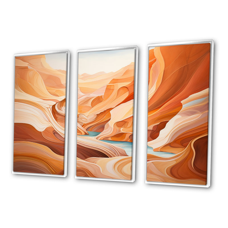 Canyon Antelope liquide Art IV - ensemble de reproduction d'art mural Canyon, Cadre flottant blanc