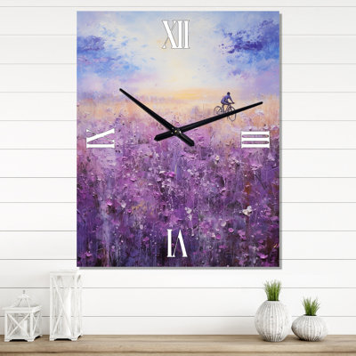 Violet Voyage - Bicycle Wall Clock