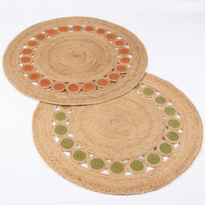 Round Hiouchi Hand Woven 140cm X 140cm Area Rug