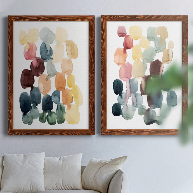Desert Stones I - ensemble de 2 peintures sur toile encadrées, H 37,5 po x l 55 po, Érable