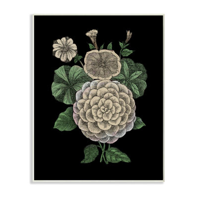 « yellow florals on black design » par le samedi soir, impression du dessin