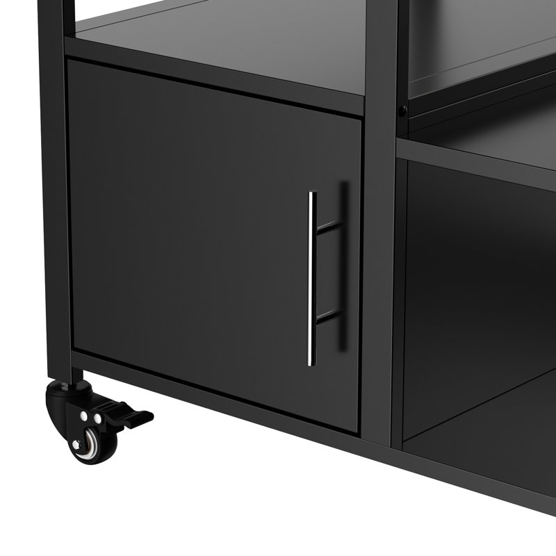 Table de barbecue Big Egg, plateau en acier robuste et en acier inoxydable, 6 pour la mobilité, imperméable et facile à nettoyer, 2 grandes boîtes de rangement, porte-serviettes en papier, 4 outils de grillage à crochets, assemblage, chariot de 28,49 po de largeur