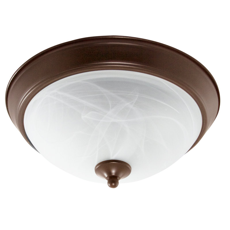 Glass Flush Mount, Bronze