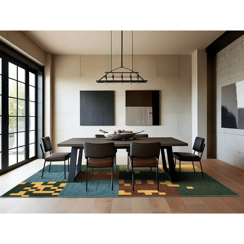 Earth Grid Harmony Rug, Square 6'