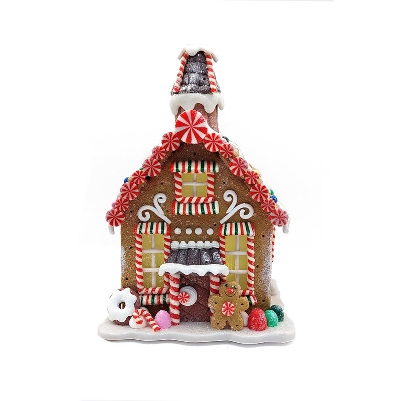 Maison de bonbons en pain d'épice de Noël.  Décoration festive F07-N2-21-KA605B