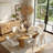 Modern 79" Oval Dining Set With 6 Upholstered Dining Chairs-1224842801-1224842797
