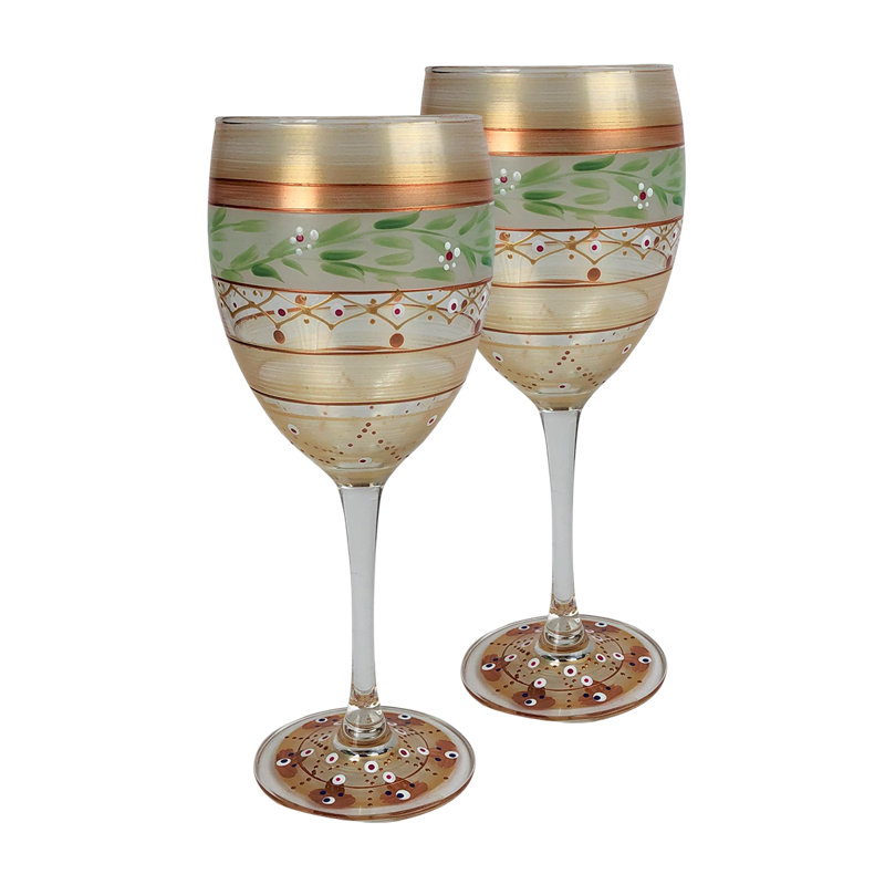 Verre à vin 11 oz Mosaic Garland, Or