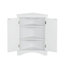 Armoire de rangement de coin blanche avec tablettes réglables - Armoire de plancher autoportante pour les petits espaces