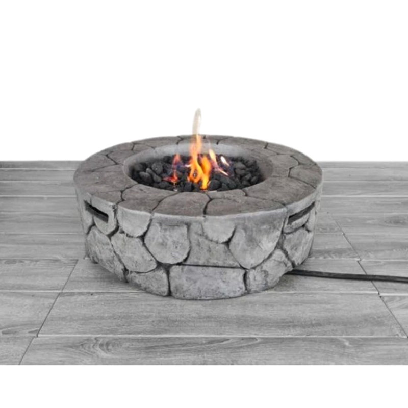 Outdoor Fire Pit With 40000 Output - Concrete, 9''H X 28''W, Rust And Heat Concrete For Use Proof, 28''W 28''D 9''H,