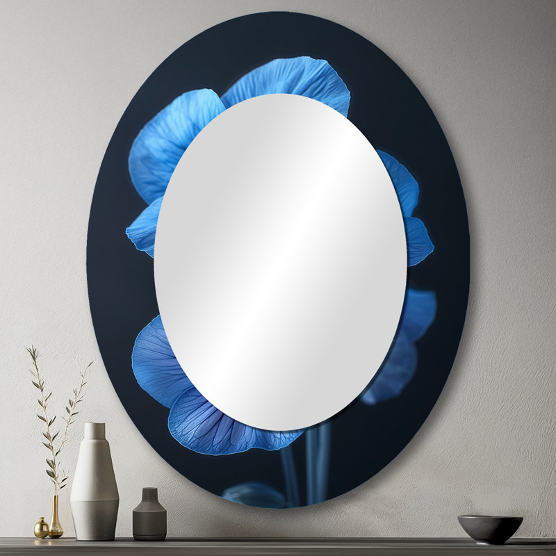 Miroir mural bleu traditionnel, 43 po x 33 po