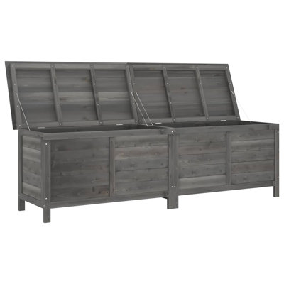 WALPLUS Garden Storage Box Anthracite 198.5 x 50 x 56.5 cm Solid Fir Wood Outdoor Cushion Storage Chest