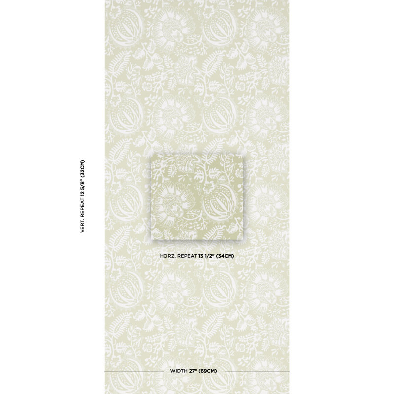 Pomegranate Print Wallpaper, Green