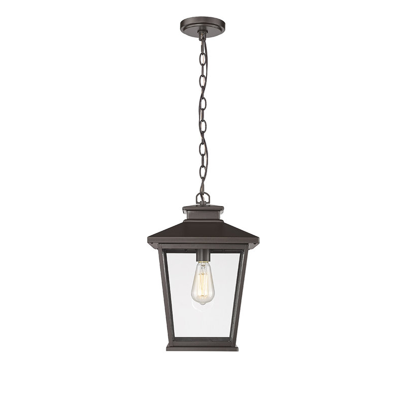 Lanterne suspendue d'extérieur 1 lumière H 16,3 po, Bronze thermolaqué