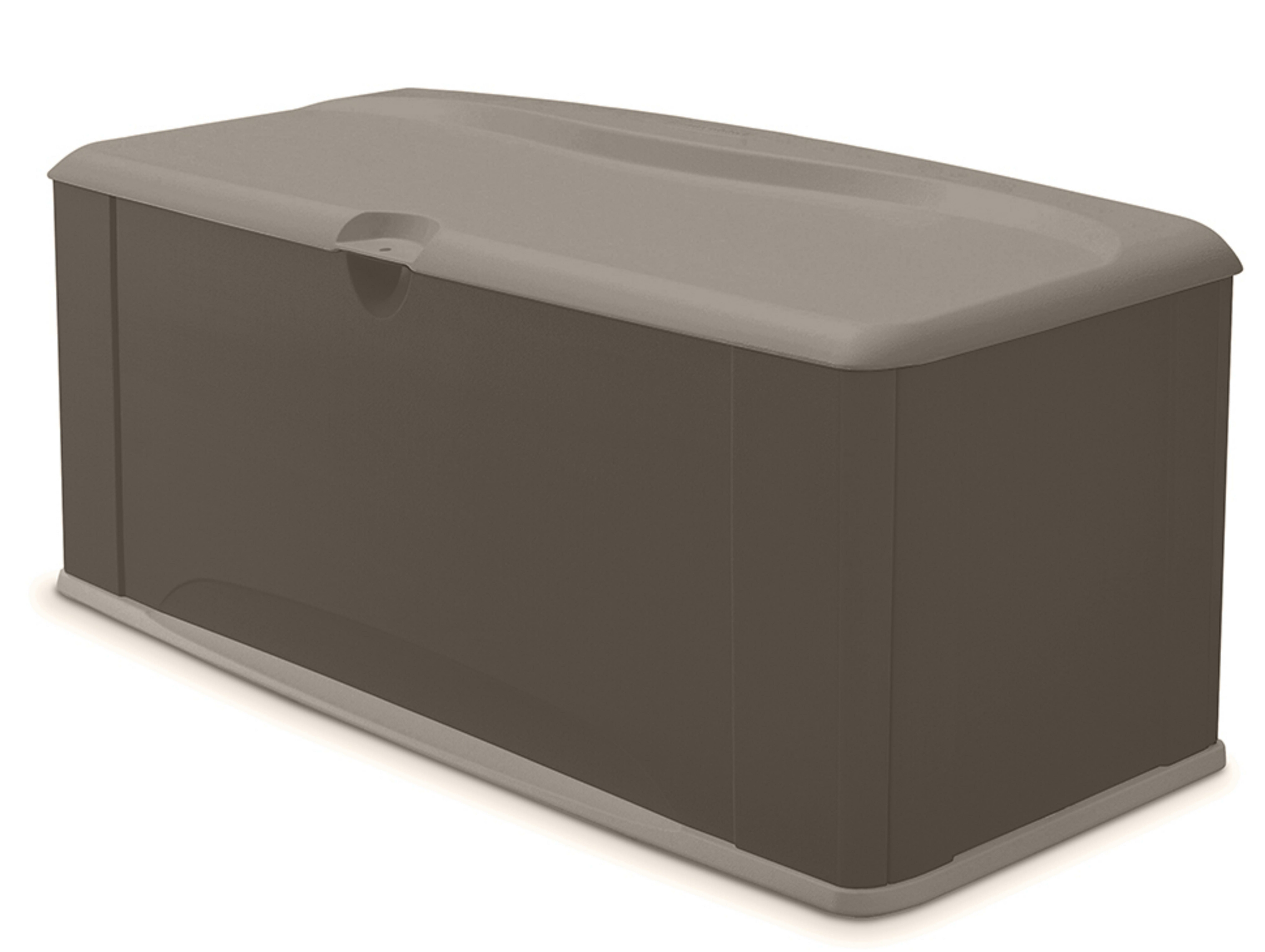 Rubbermaid 120 Gallons Water Resistant Plastic Lockable Deck Box in Brown