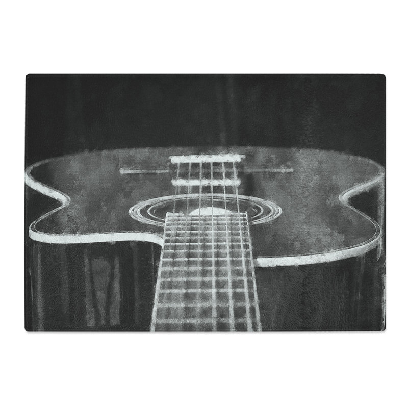 Acoustic Guitar Vol.3 Painting Chopping Board, 0.4cm H x 20cm W x 29cm L