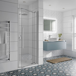 Semi-Frameless Shower Door with Clear Glass